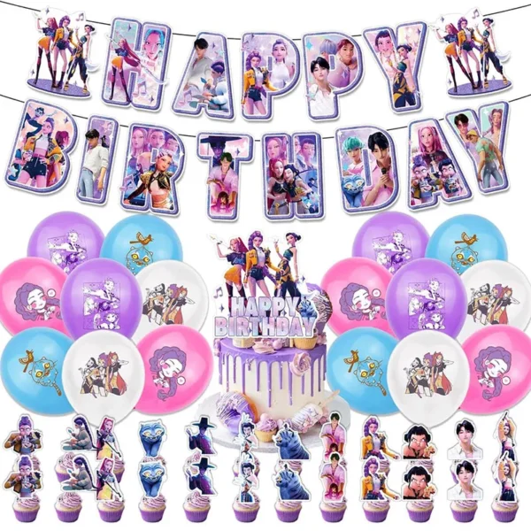 K-POP Demon Hunters Birthday Decoration Kit | Complete Party Set