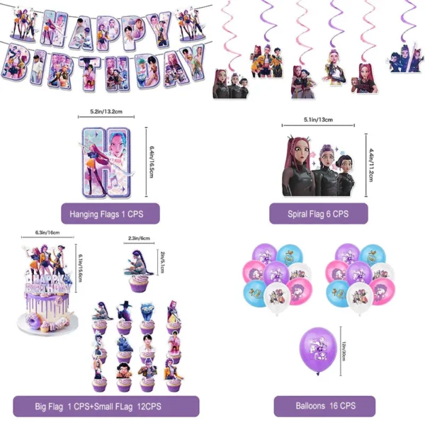 K-POP Demon Hunters Birthday Decoration Kit | Complete Party Set
